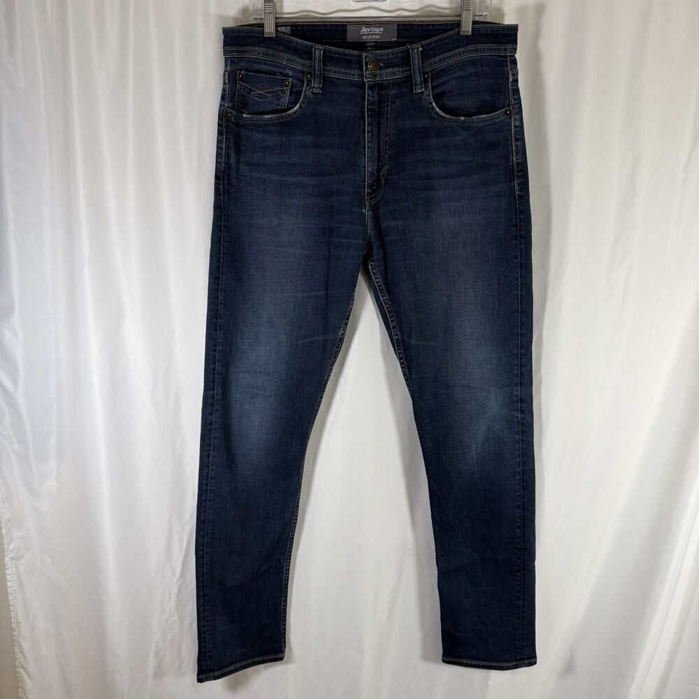 Revtown Decade Denim Jeans Men's 34x30 Dark Wash Blue Cotton Blend Pockets